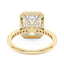 Radiant Halo Ring with Pavé Band