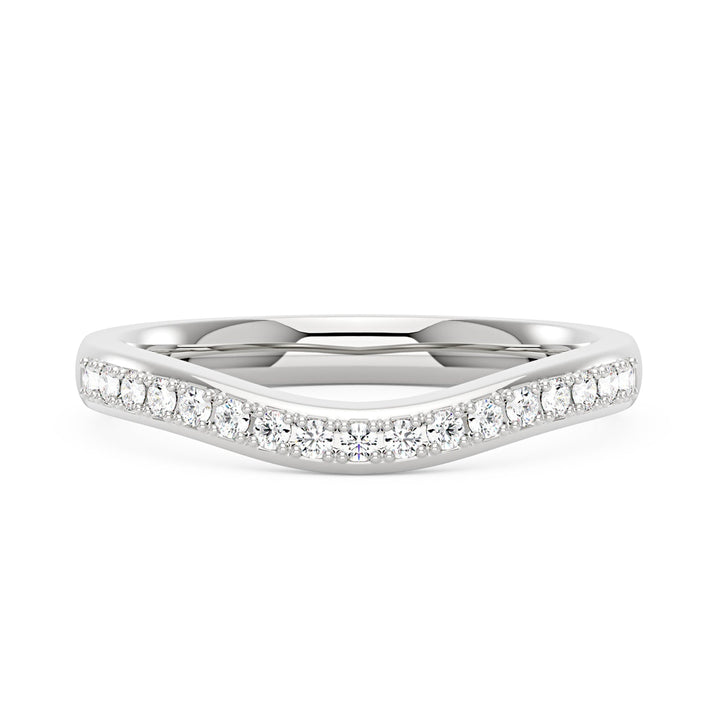 Curved Moissanite Pavé Half Eternity Band