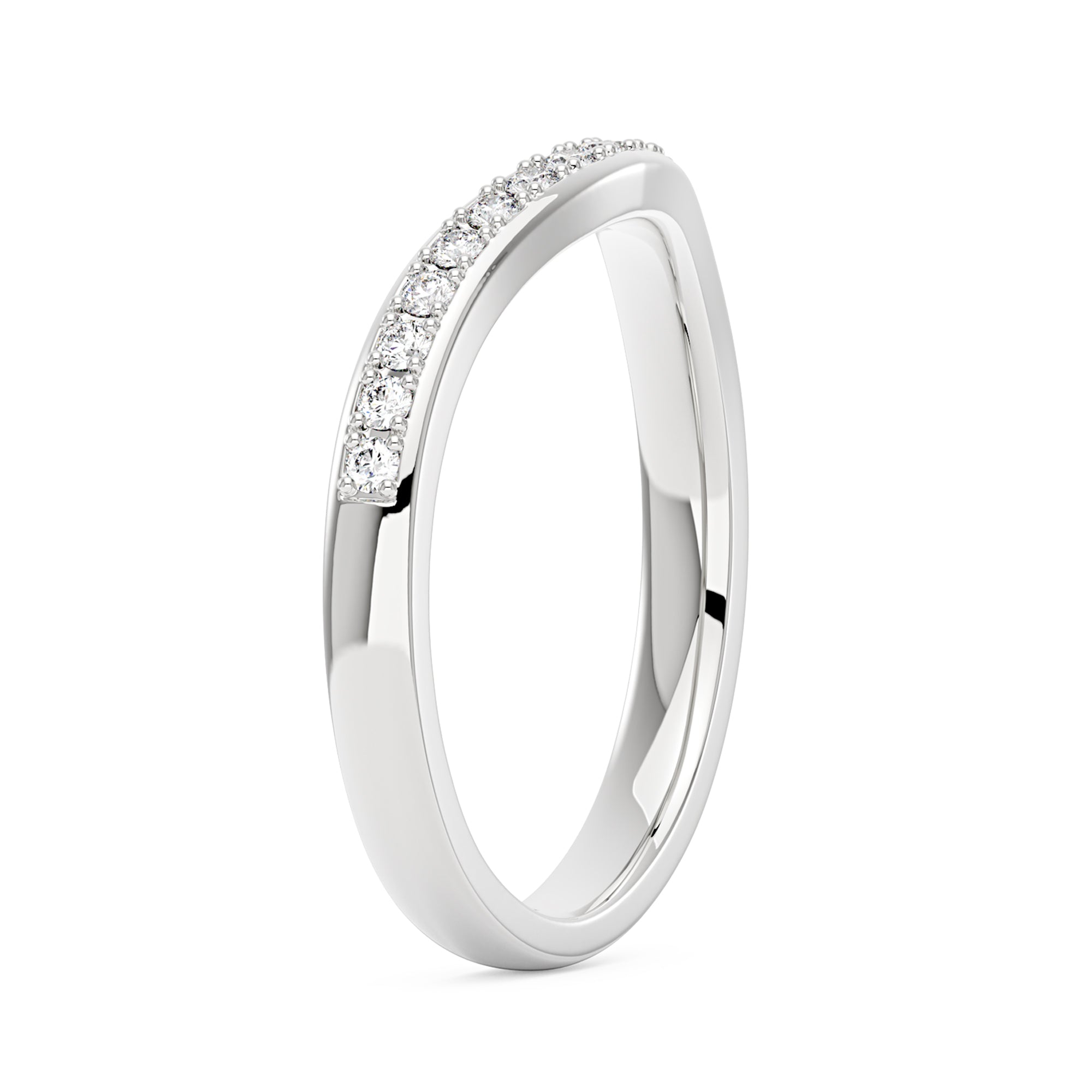 Curved Moissanite Pavé Half Eternity Band