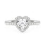Heart Moissanite Halo Ring with Pavé Band