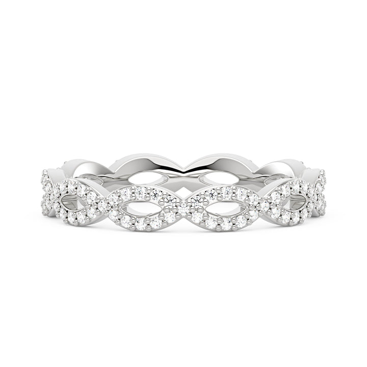 Art Deco Infinity Moissanite Pavé Eternity Band