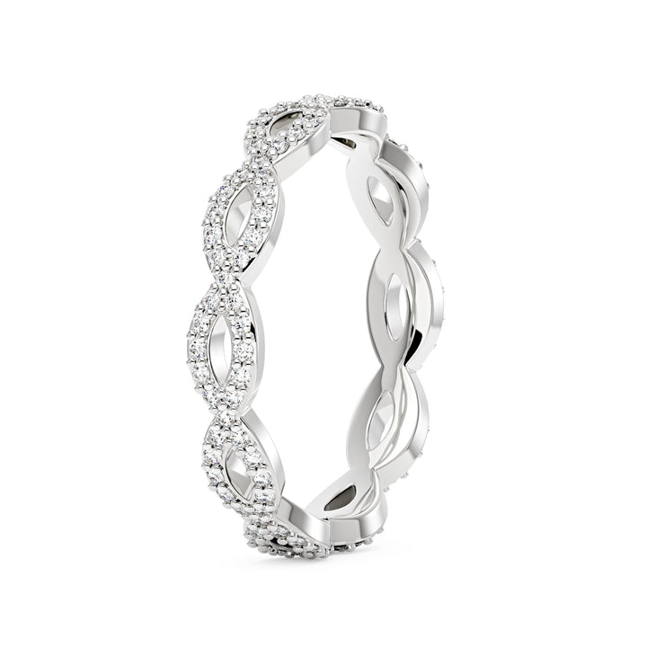 Art Deco Infinity Moissanite Pavé Eternity Band