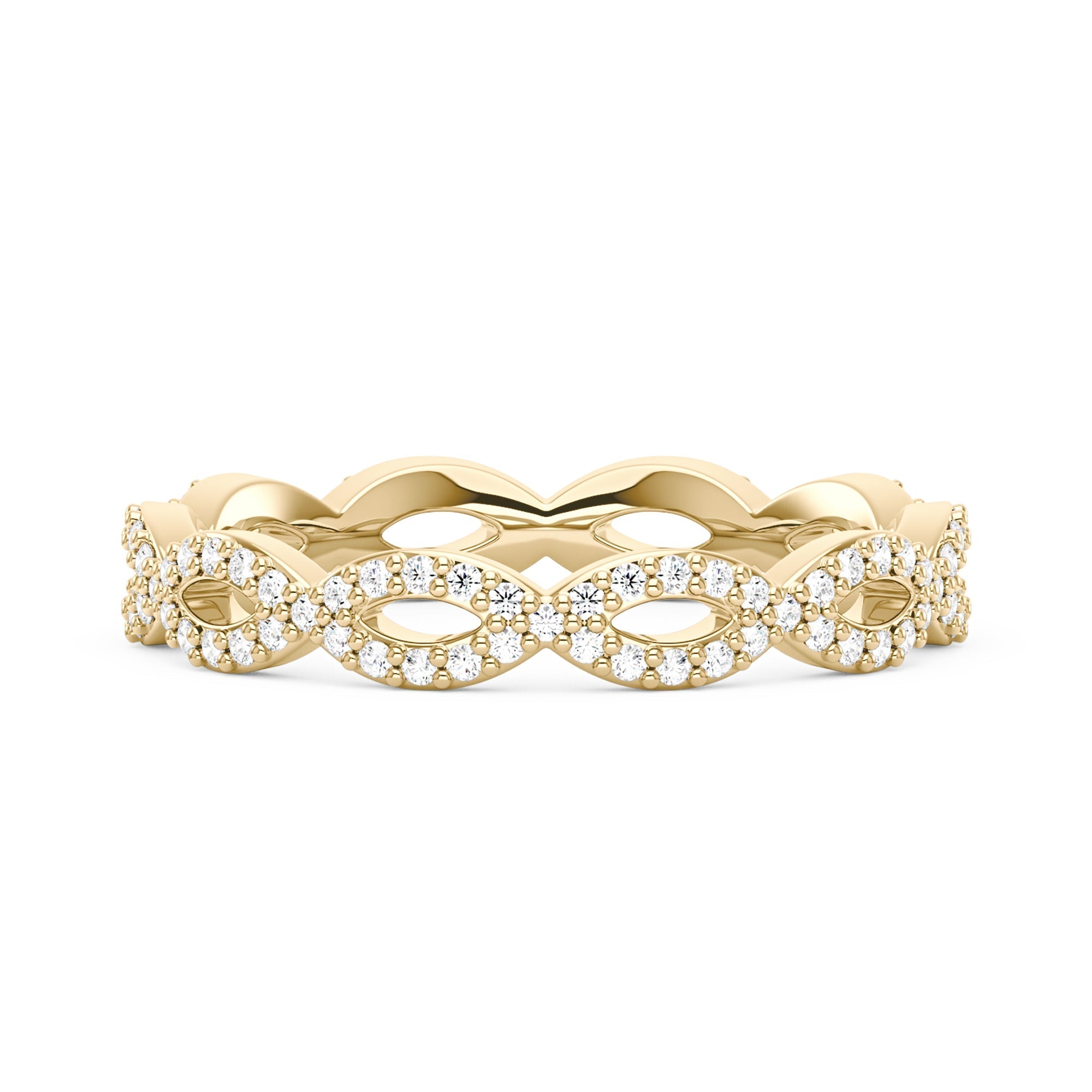 Art Deco Infinity Moissanite Pavé Eternity Band