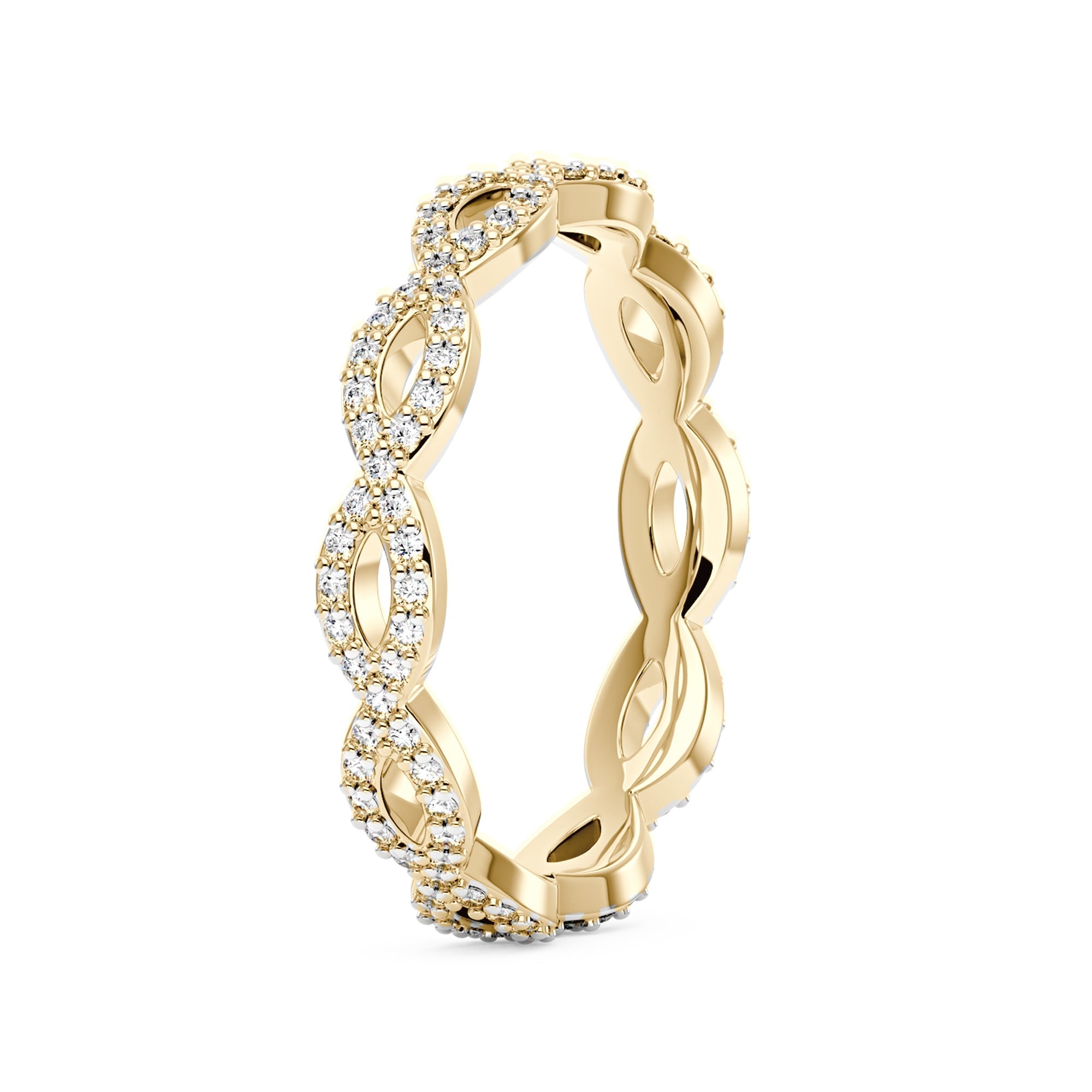 Art Deco Infinity Moissanite Pavé Eternity Band