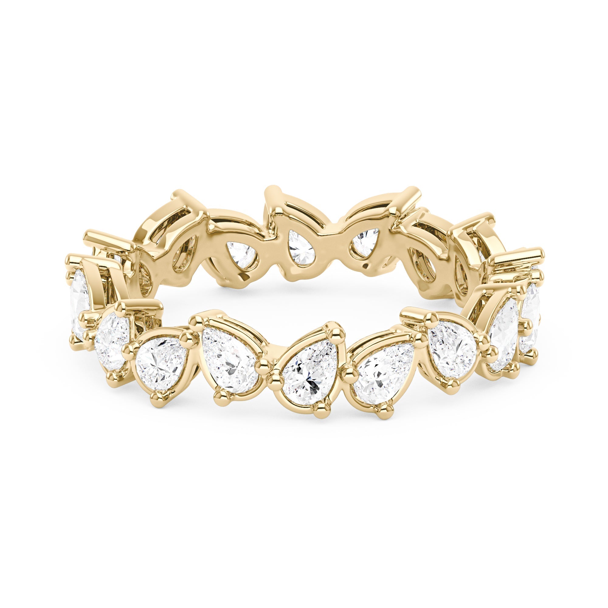 Irregular Pear Moissanite Bezel Eternity Band