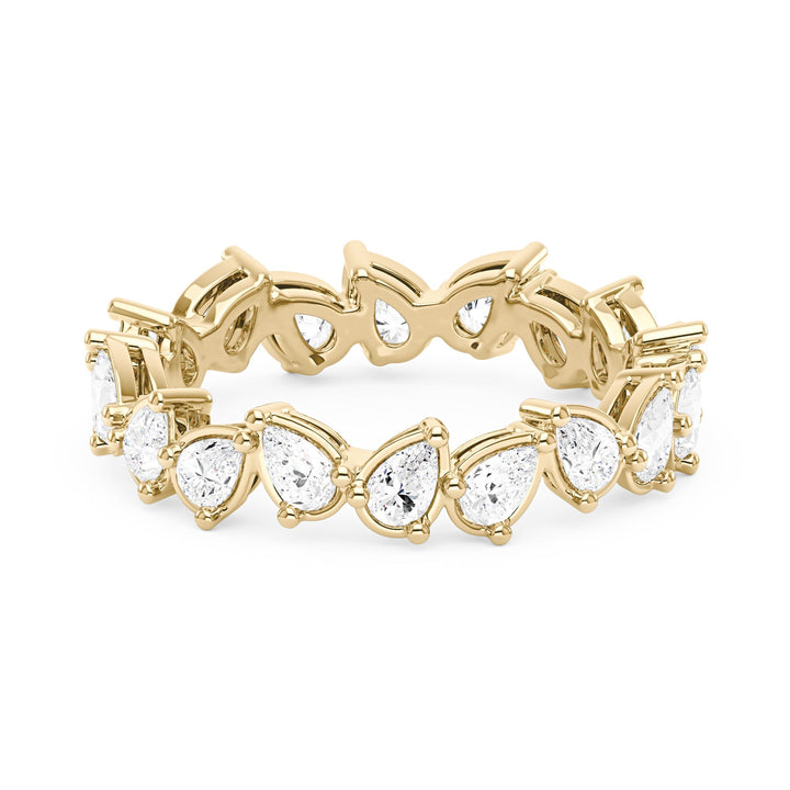 Irregular Pear Moissanite Bezel Eternity Band