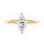 Marquise Shaped Moissanite Solitaire Ring with Hidden Halo