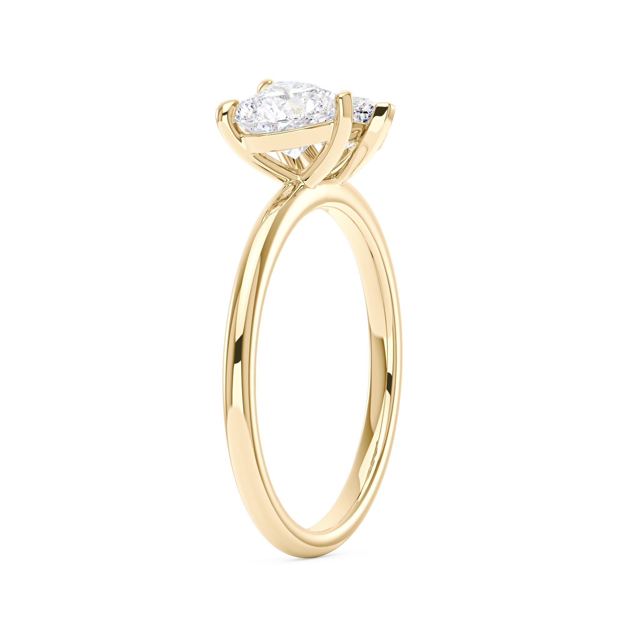 Pear Heart Moissanite Toi et Moi Ring