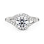 Starlight Halo Moissanite Ring with Twist Pavé Band