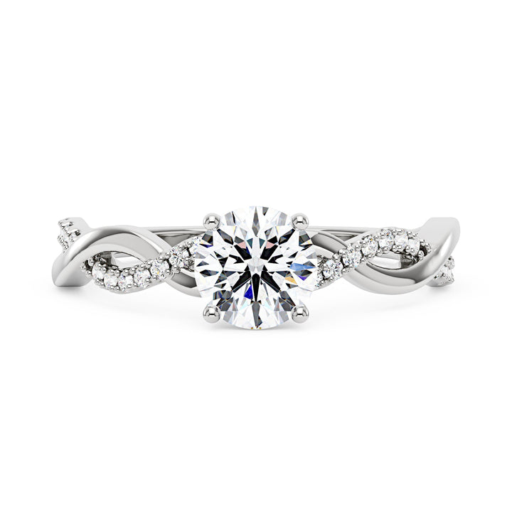Intertwined Round Solitaire Moissanite Ring