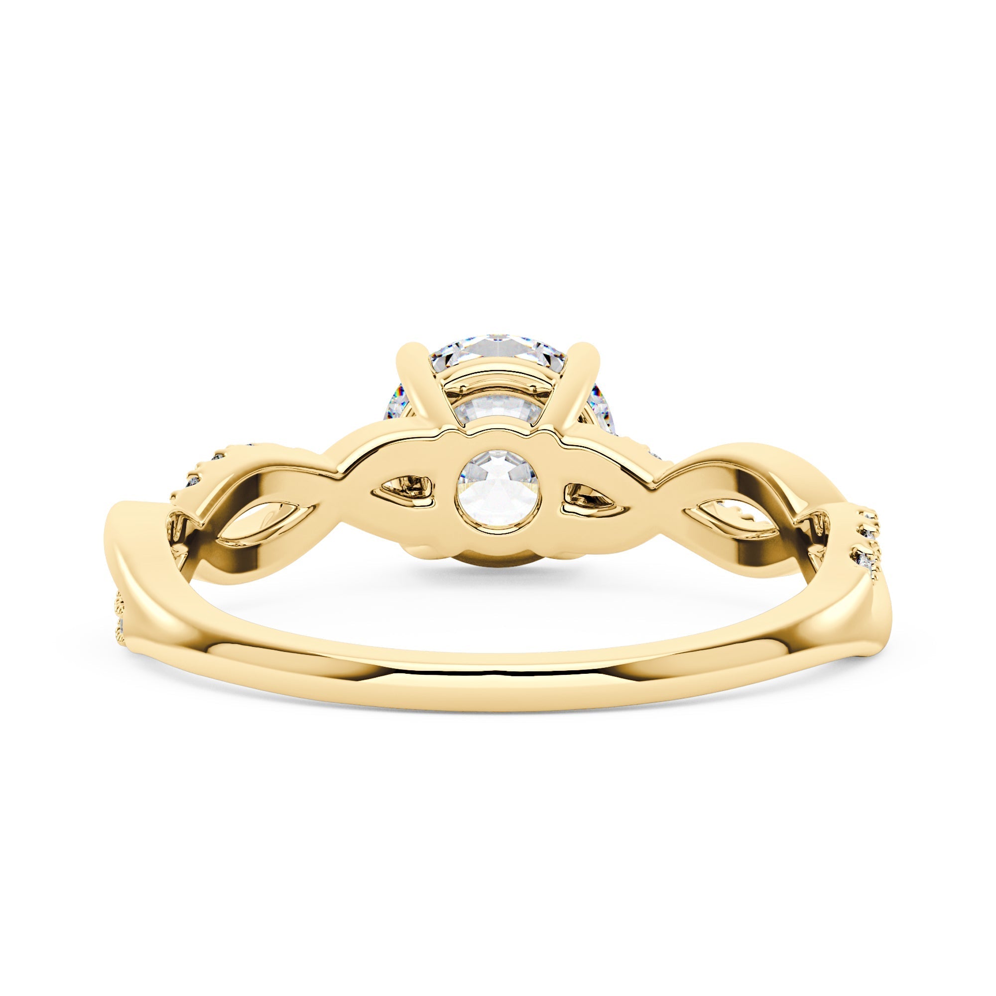 Intertwined Round Solitaire Moissanite Ring