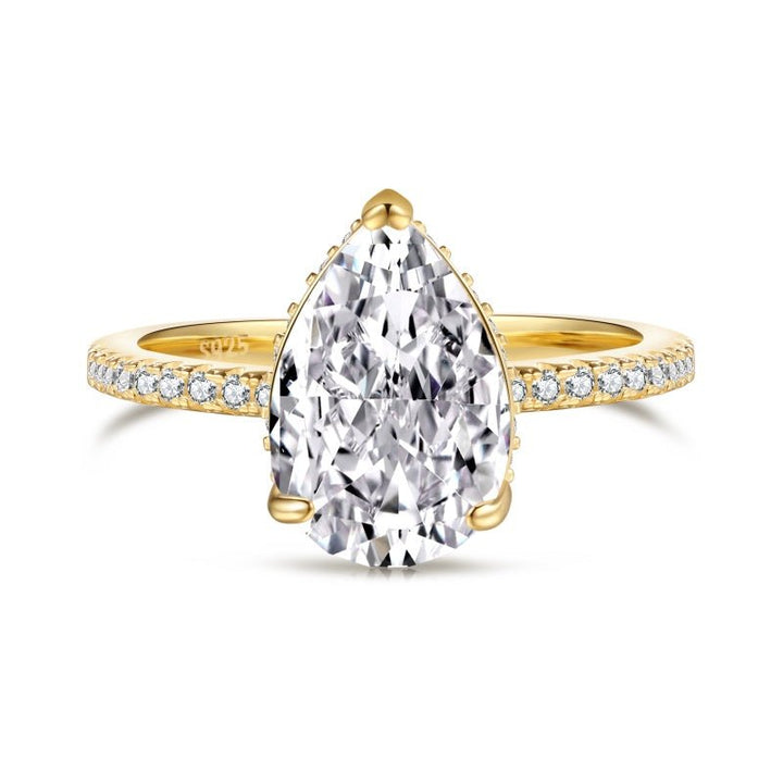 14k Gold Amour Pear Ring