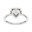 Heart Moissanite Halo Ring with Pavé Band