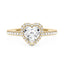 Heart Moissanite Halo Ring with Pavé Band