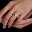 Heart Moissanite Halo Ring with Pavé Band