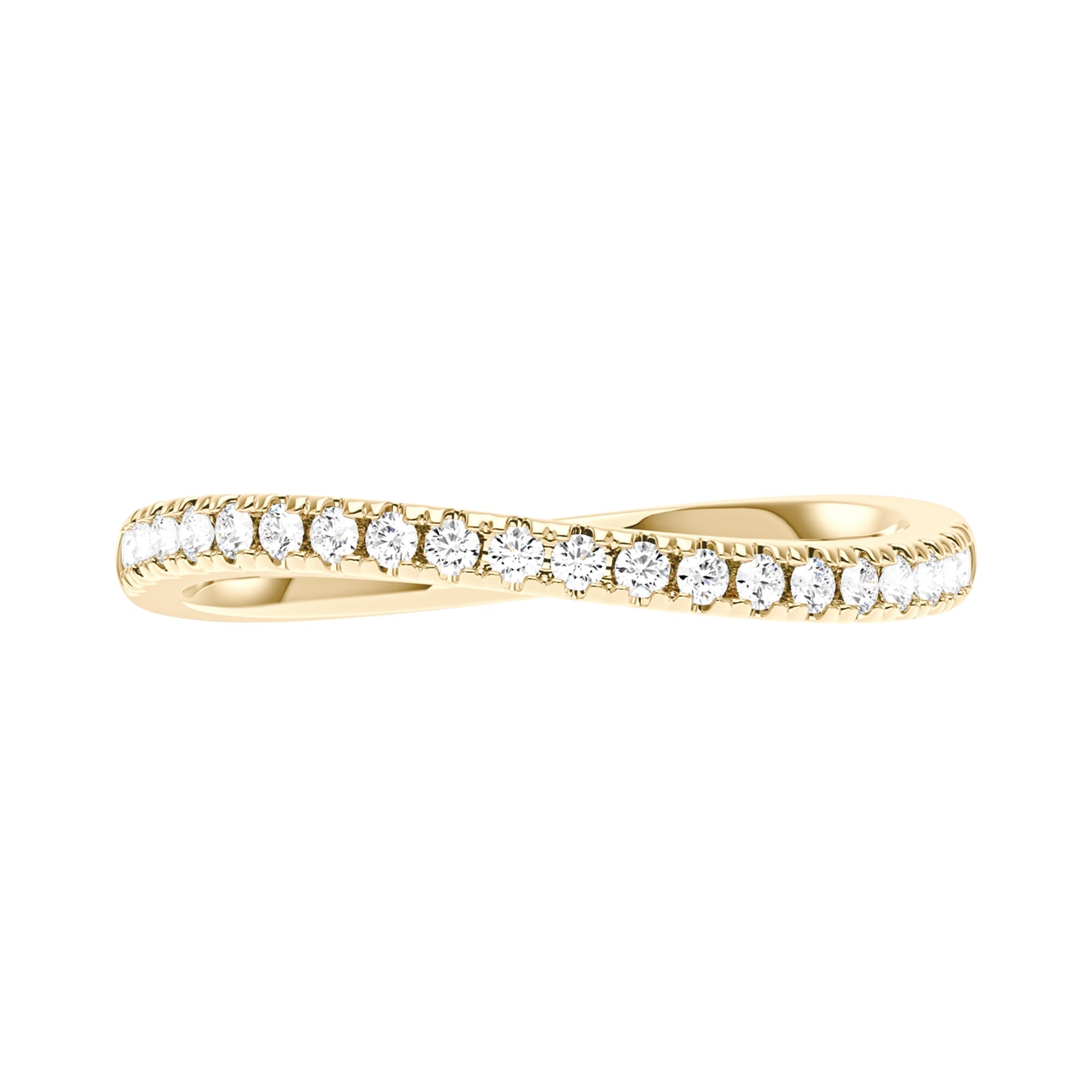 Nature Inspired Wave Moissanite Pavé Half Eternity Band