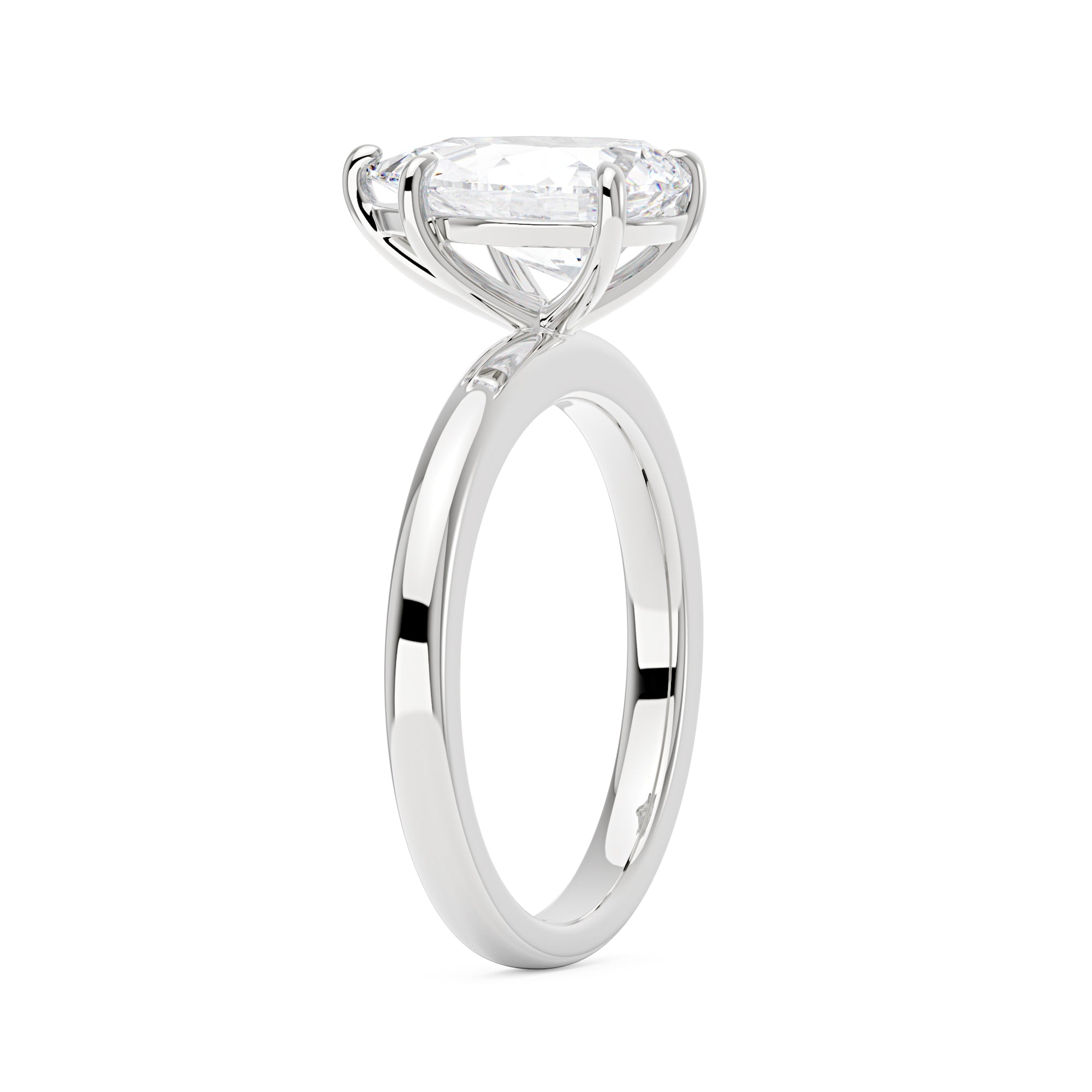 Pear-Shaped Moissanite Solitaire Engagement Ring