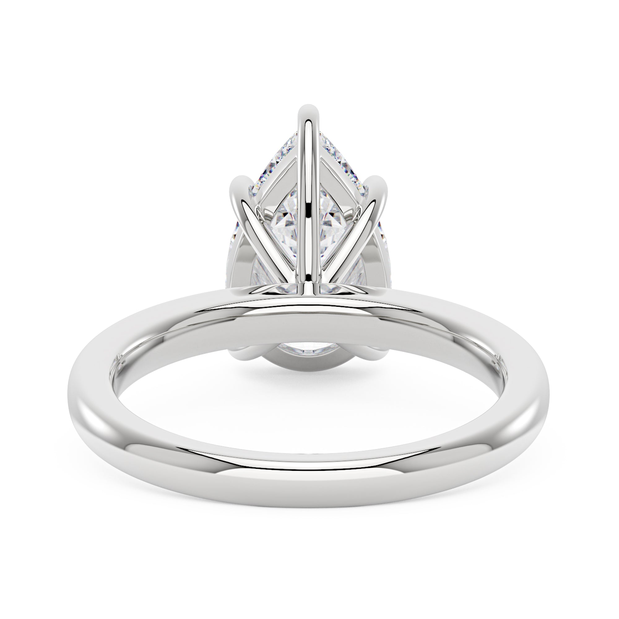 Pear-Shaped Moissanite Solitaire Engagement Ring