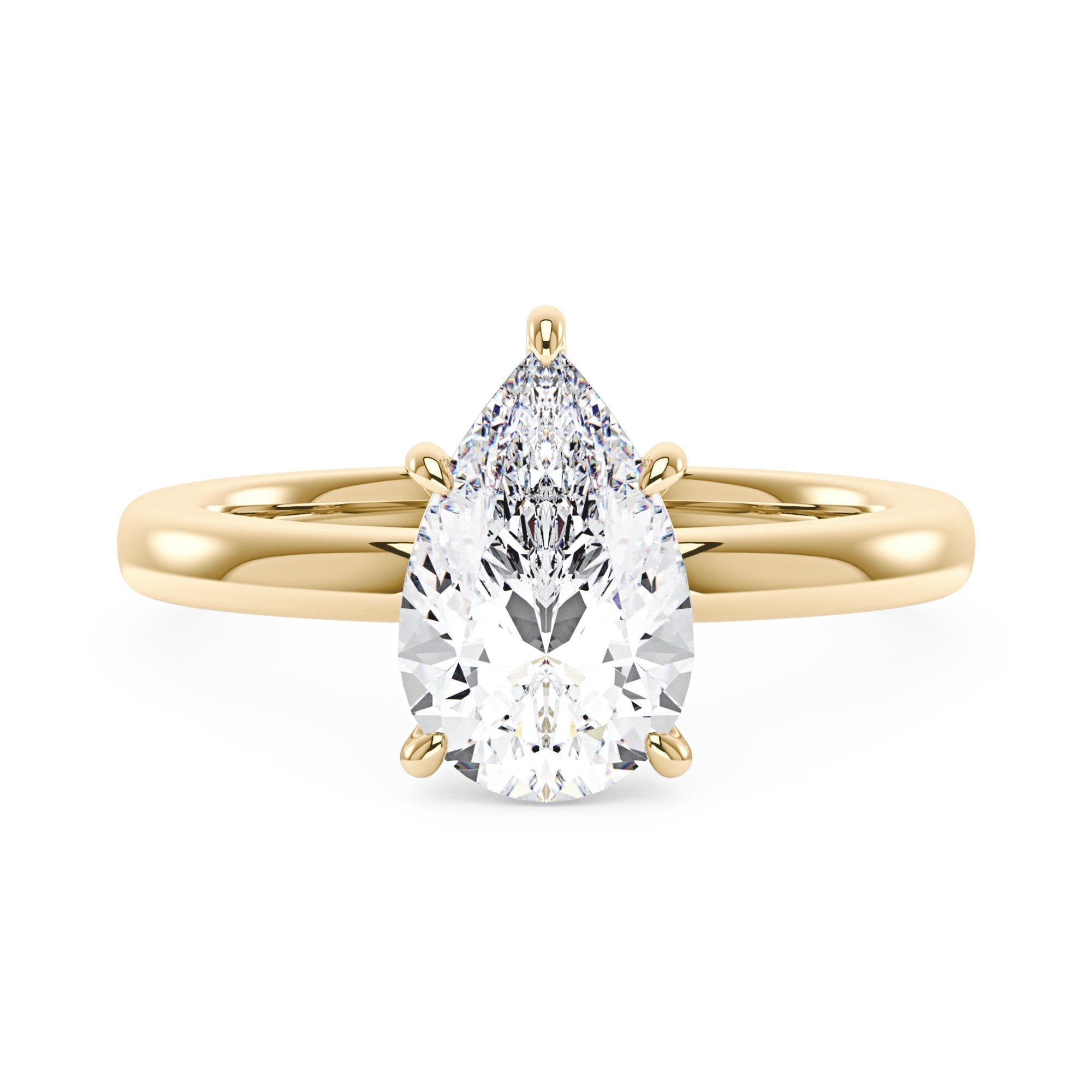 Pear-Shaped Moissanite Solitaire Engagement Ring