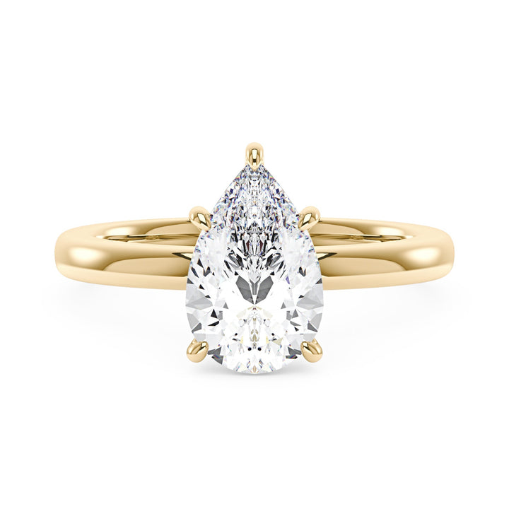 Pear-Shaped Moissanite Solitaire Engagement Ring