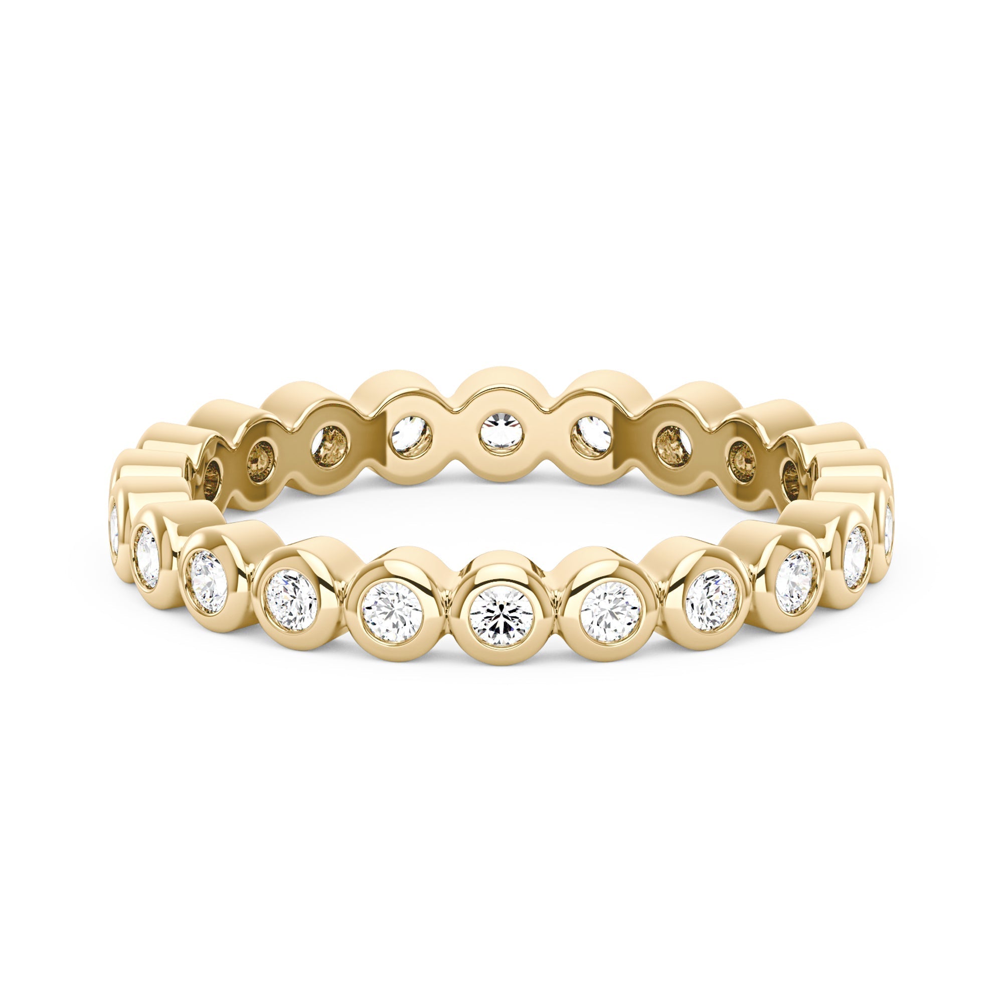 Round Moissanite Bezel Eternity Band