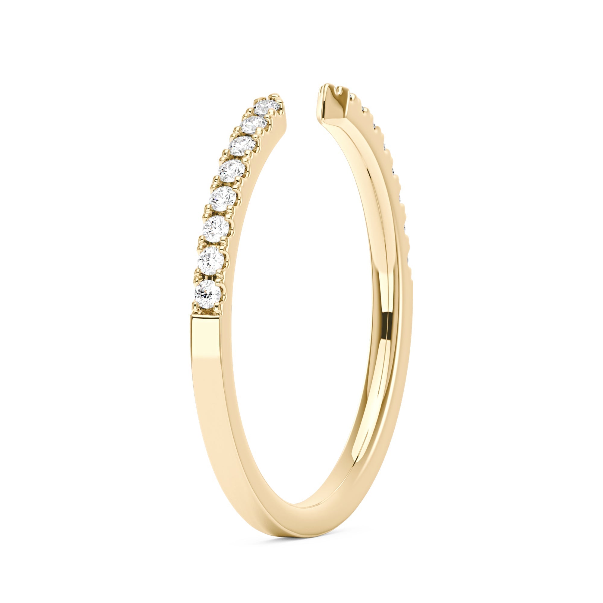 Sparkling Pavé Moissanite Open Wedding Band Ring