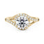 Starlight Halo Moissanite Ring with Twist Pavé Band